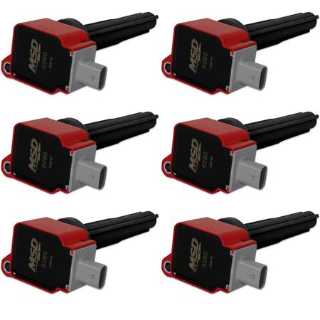 MSD IGNITION COIL, RED, FORD ECO-BOOST 2.7L V6, 6-PK 82606